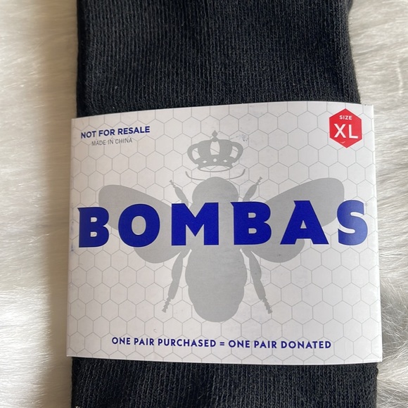 Bombas Mens Size XL 13+Solid Black Calf Socks NWT - Picture 5 of 7